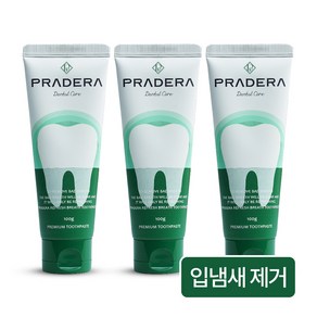 (코린트) 프라데라 구취제거 치석케어 무불소 치약, 100g, 3개