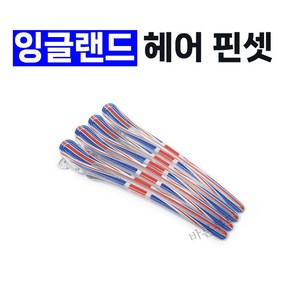 잉글랜드 헤어 핀셋 미용실 컷트 집게핀 악어핀 미용 헤어 클립 4개묶음 12.3cm, 원사이즈, 4개