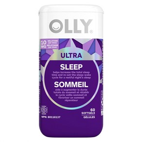 OLLY Ulta Stength Sleep Softgels 건강한수면 10mg 1개60정, 1개, 60정