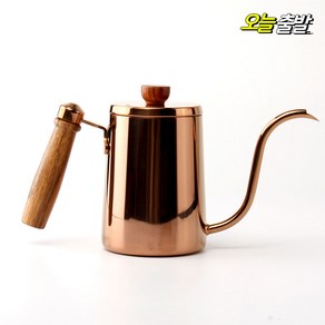 커빙 엘스엔틱 드립포트 600ml (로즈골드) 핸드드립 커피 우드손잡이 주전자, 1개