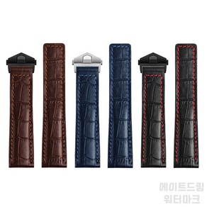 태그호이어 호환 시계줄 스트랩 소가죽 시계 19mm 20mm 22mm 가죽 팔찌 폴드 버클