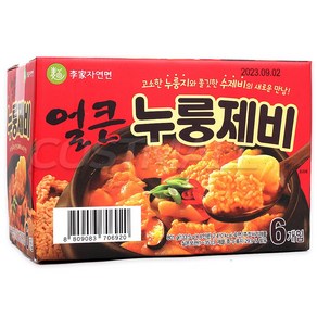 이가자연면 얼큰 누룽제비 수제비, 133.5g, 6개