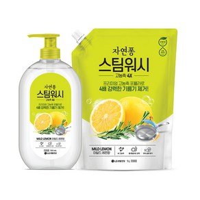 자연퐁 스팀워시 레몬향 용기 750ml + 리필 1L, 1개