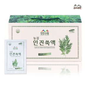 [진안고원농산] 청정지역 무농약 인진쑥으로 만든 인진쑥즙 80ml 30포 인진쑥액, 30개