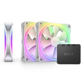 NZXT F120 RGB 듀오 트리플 팩 - RGB 컨트롤러가 있는 120mm 양면 RGB 팬 3개 - 개별 주소 지정 가능한 LED 20개 - 균형 잡힌 공기 흐름 및 정압 -, 1개