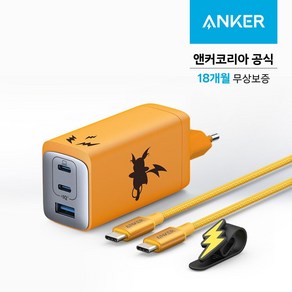 앤커 3포트 120W 라이츄 멀티충전기, 오렌지, 1개