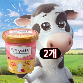 상하목장 유기농아이스크림 딸기 파인트 474ML, 2개