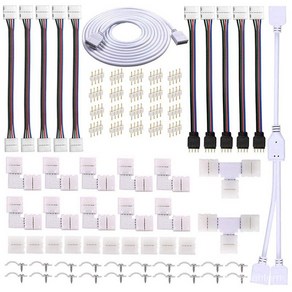 5050 10mm 4Pin RGB LED 스트립 양방향 분배기 스트립 연결을 위한 DIY 액세서리용 커넥터 키트