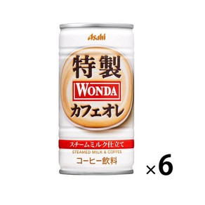 일본 캔커피 아사히 WANDA 특제카페오레, 6개, 200ml