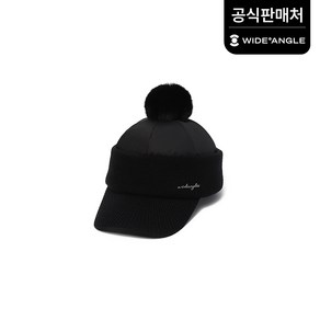 [와이드앵글 공식] 골프 여성 CF 패딩 믹스 방한캡 WWW22C13Z1, Black, 1개