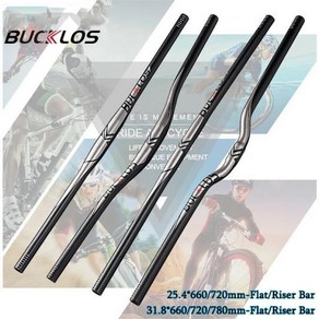 BUCKLOS-자전거 핸들 바 알루미늄 합금 25.4/31.8mm Mtb 660/720/780mm 자전거 플랫/라이저 바 산악 부품, 1개