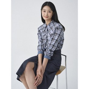 지센 린넨혼방 체크프린트 블라우스 LCWSO224_BL 1325880
