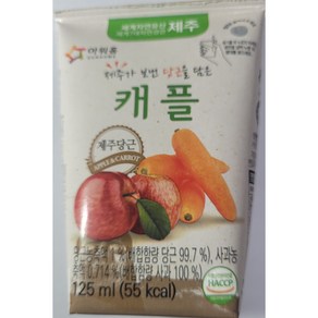 [기타브랜드] 아워홈 제주가 보낸 사과 당근 캐플 음료 125ml x 40개