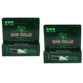 버몬트 백밤 Bag Balm 스킨 모이스처라이저 튜브 립밤 0.33oz 2팩, 2개