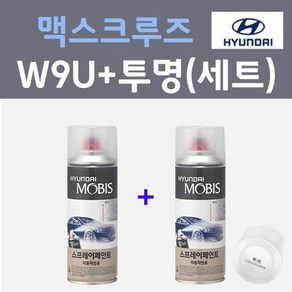 현대 맥스크루즈 W9U 오션뷰 컬러스프레이 + 모투명마감용스프레이 자동차 카 페인트 200ml