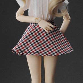 돌모아 구체관절인형의상 43cm MSD 레드 블랙 체크 스커트 MSD - Relia flae Skit (R&B Check)[A1], 레드/블랙 체크, 1개