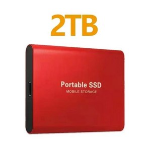 휴대용 외장 SSD 하드디스크 외장하드 하드 드라이브 노트북 데스크탑 휴대폰용 USB 3.1 1TB 대용량 솔리드 디스크, 없음, 19) Red 2TB