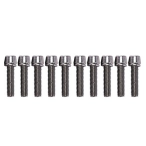 shangen 자전거 스템용 와셔 m6x20mm 나사가 있는 10pcs 알렌 육각 m5x 20mm 테이퍼 헤드 볼트 팩, 은, 알루미늄 합금, 10개