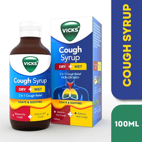 Vicks Cough Syup Ast Relief Fo Dy & Chesty Coughs With Tulsi & Ginge, 2개, 100ml