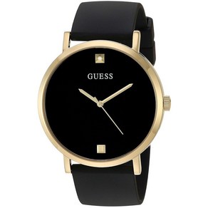 GUESS 게스 44MM 다이아몬드 다이얼 시계 블랙골드톤, 블랙/골드 톤/블랙