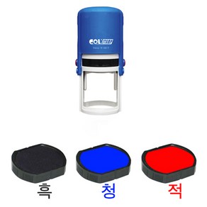 자동스탁 원형일부인 리필패드 R-0524 R-0524D 적-지름24mm