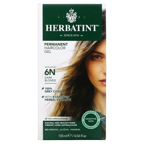Hebatint 모발 염색 퍼머넌트 헤어컬러 젤 6N 다크 블론드 135ml, 1개