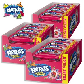 너드 구미 클러스터 레인보우 츄이캔디 3oz(85g) 12팩입 Nerds Gummy Clusters Chewy rainbow Candy 3oz/85g 12 packages