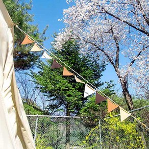 닥터캠프 가죽가랜드 삼각플래그 감성캠핑 차박장식