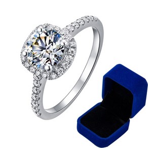 리얼 모이사나이트 반지 다이아몬드 테스트 통과 925 실버 반지 moissanite ing 랩 약혼 1-3캐럿 라운드 브릴리언트 스퀘어 헤일로 링 드림 웨딩 밴드 이터니티