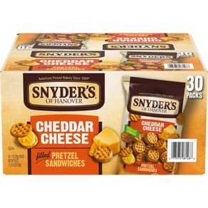 Snyder's of Hanover Pretzel Sandwiches Cheddar Chee Snyder's of Hanover 프레첼 샌드위치 체다 치즈 스낵 팩 30 C