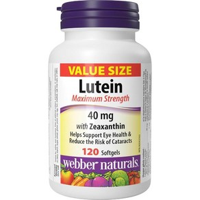 (캐나다직구) 웨버내추럴스 루테인 40mg 120정 제아잔틴 Webbe Natuals Lutein 40 mg with Zeaxanthin