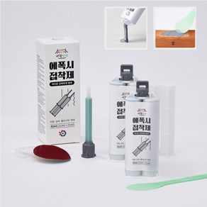 생활장인 에폭시접착제 타일본드 금속 나무 방수 플라스틱 돌 다용도 42ml, 2개