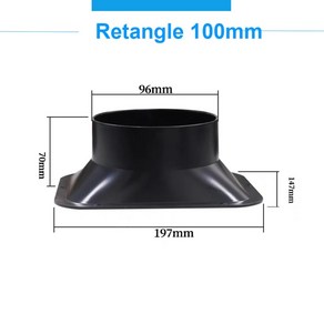 100-150mm 긴 플랜지 덕트 팬 호스 커넥터 주방 후드 환기 파이프 용 공기 어댑터 배기구 연결, 1개