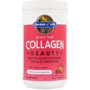 Gaden of Life Gass Fed Collagen Beauty 크랜베리 석류 9.52 oz (270 g), 1개, 270g