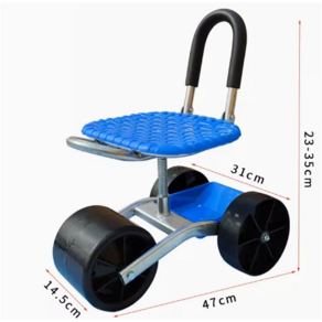 작업방석 밭일의자 고추따는 의자 농사 엉덩이의자 바퀴 토마토 따는 이동 심플 아티팩트 레저 하우스 마자 3, 두 바퀴 접기(회전 리프트), 1개
