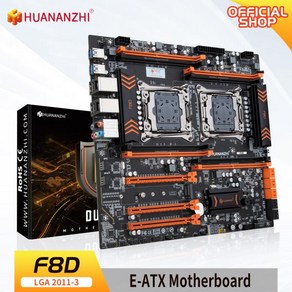 HUANANZHI X99 F8D LGA 2011-3 XEON X99 마더보드 듀얼 CPU 지지대 LGA 2011-3 E5 V3 V4 DDR4 RECC 256GB M.2 NVME