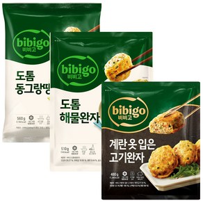 비비고(도톰동그랑땡560g+도톰해물완자510g+계란옷입은고기완자480g), 1세트, 1.55kg