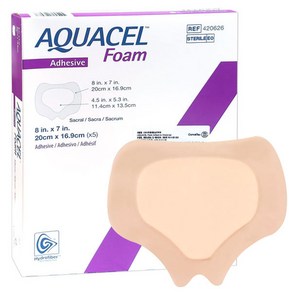 [ConvaTec] 콘바텍 아쿠아셀 폼 Sacal Adhesive 접착성 420626 (5매입) - 20 x 16.9cm, 1개