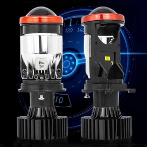 선풍기 냉각 기능이 있는 LED 프로젝터 헤드라이트 렌즈 자동차 하이 로우 빔 전구 Y7D H4 120W 12V 6000K Bi 렌즈, Left Hand Dive, H4/9003/HB2 안녕하세요/소호, 1pc