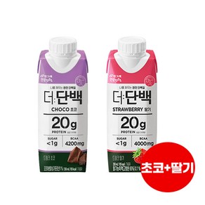 빙그레 더단백드링크 250mL 초코맛5+딸기맛5 /단백질보충음료/우유/무배, 1세트