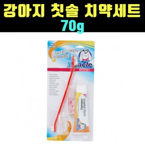 곰빵몰 반려견 칫솔 치약 세트 70g 강아지 칫솔, 1개