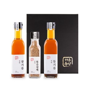 우리동네 방앗간 국산 참기름 선물세트 (참기름200ml + 들기름200ml + 볶음참깨 60g), 국내산 참+생들기름200g+참깨60g 세트, 1개