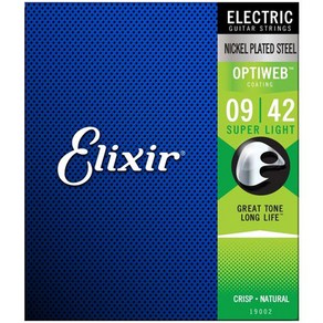 Elixi - OPTIWEB Electic Supe Light / 옵티웹 일렉기타 스트링 009-042 (19002), 1개, 슈퍼라이트 (009-042)