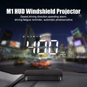 헤드업디스플레이 M1 GPS HUD 자동차 헤드업 디스플레이 속도계 속도 테스트 경보 시스템 프로젝터 온보드 컴퓨터 앞유리 KMH 게이지, 1) WHITE, 1개