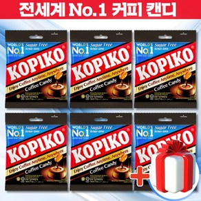 마요라 코피코 무설탕 커피 사탕 KOPIKO 슈가프리 75g 무설탕 캔디+코피코 캔디 추가증정(랜덤발송) 커피맛 슈가프리, 6개