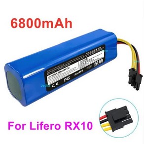 청소기 배터리 Lifeo 로봇 진공 청소기용 충전식 리튬 이온 RX10 14.4V 6800mAh, 1개, 1) 1개 6800mAh