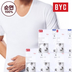 BYC 남성 순면 반팔 런닝 메리야스 난닝구 5매입