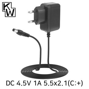 KW 4.5V 1A SMPS 전원 케이블 아답터(5.5x2.1mm/C:+), 본상품, 1개