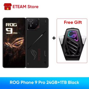 ROG 휴대폰 9 및 9 프로 5G 게임용 휴대폰 Snapdagon 8 Elite 6.78 인치 185Hz E-Spots LTPO 디스플레이, 01 Official Standad, 06 24GB 1TB Black