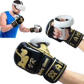 VR boxing gloves fo 퀘스트 2 fo 퀘스트 1 권투 게임 액세서리 가상 현실 스릴 싸움 게임 용품, 검은색, 01 black